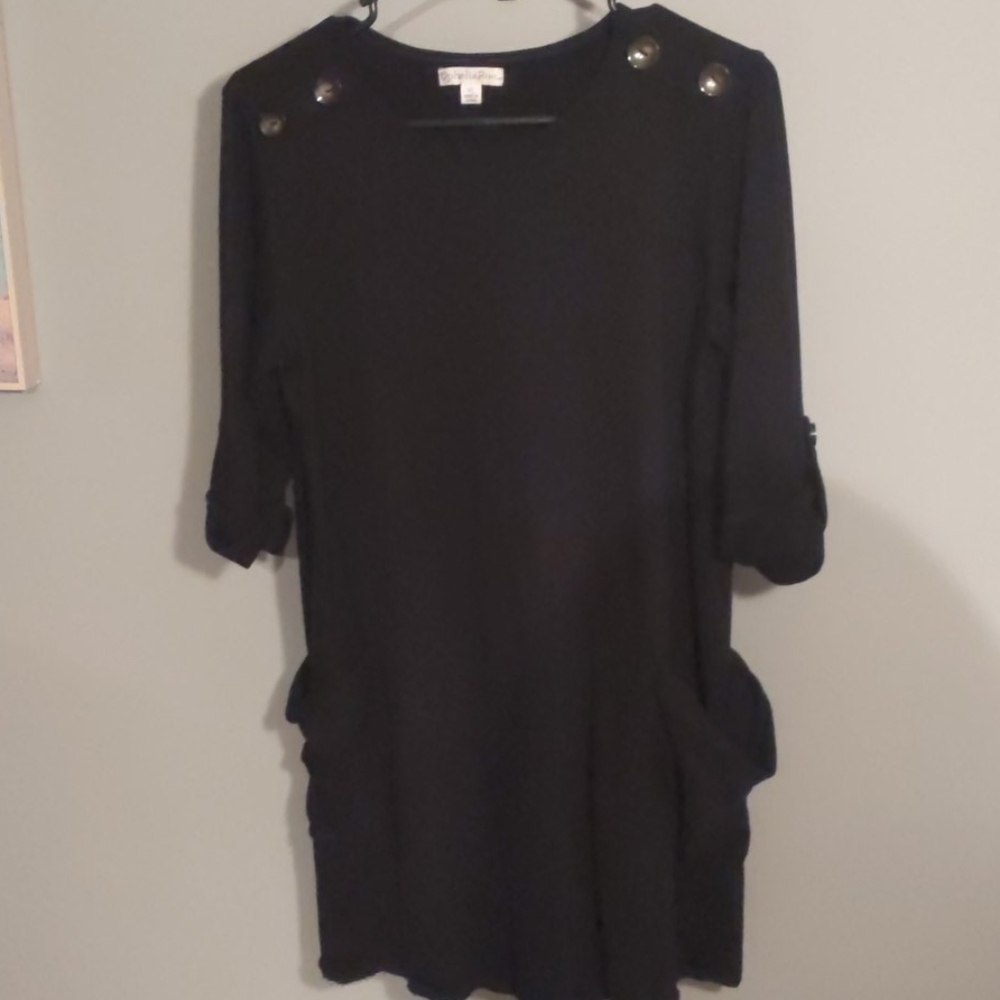 black button dress